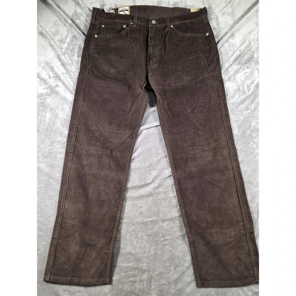 NWT Levi's 505‎ Men 38x30 Jeans Regular Stretch Fit Brown Corduroy Pants